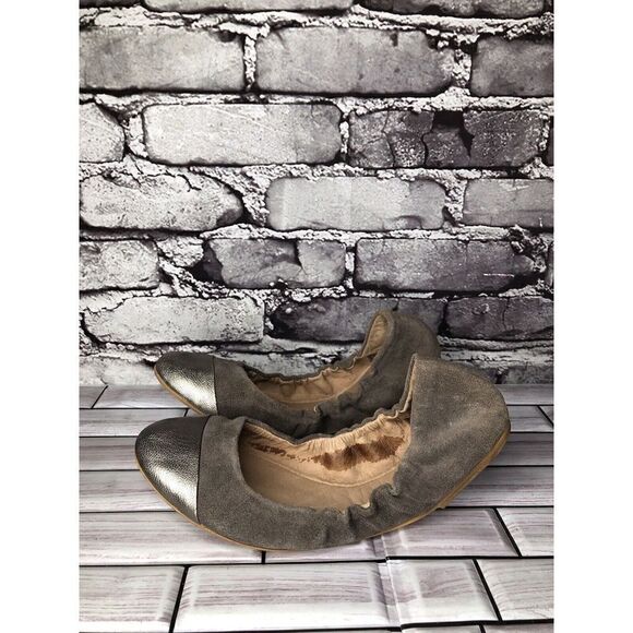 Fiel Gray Suede Leather Cap Toe Ballerina Ballet Flats Shoes Women Sz 8US/38.5EU - Picture 10 of 16